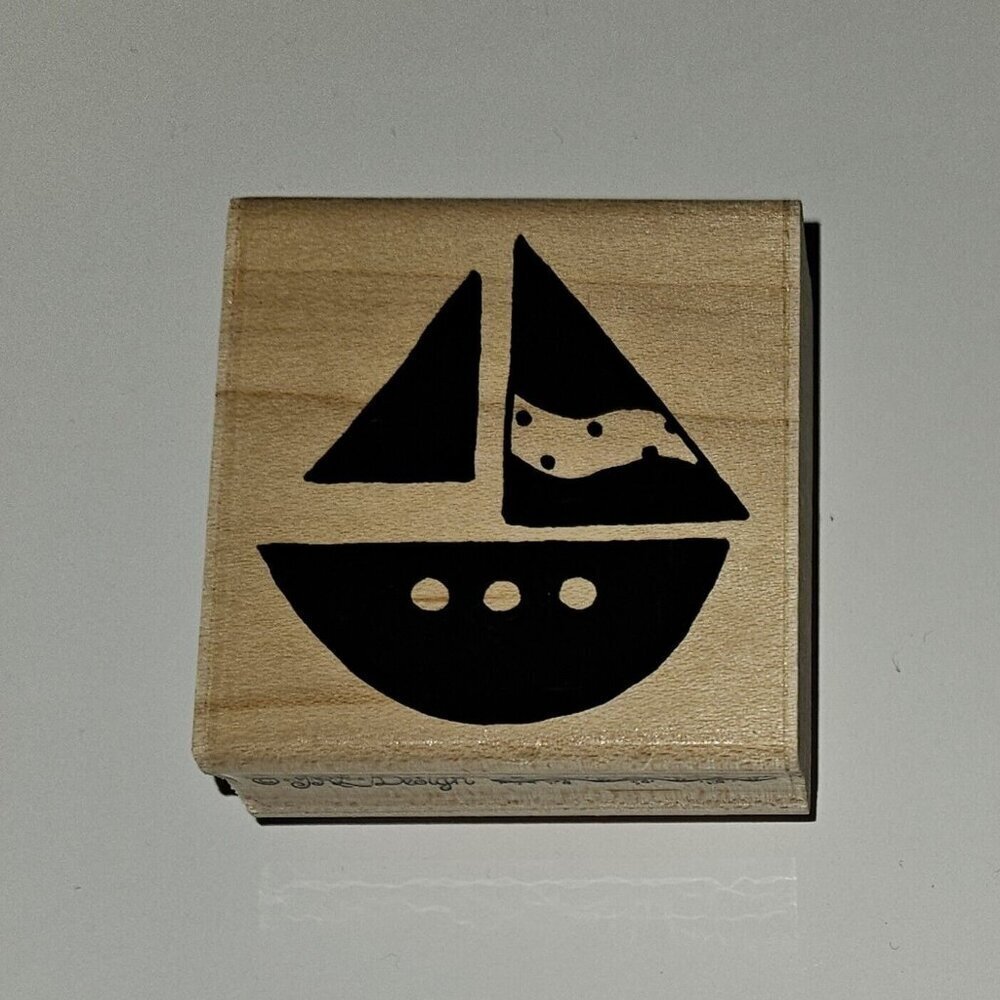 NEW JRL Design Boat Sailboat Sailing Ship Rubber Stamp NEVER USED